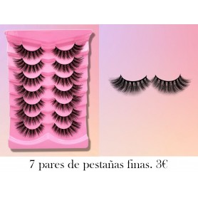 7 pares de pestañas postizas, pestañas finas, aspecto Natural