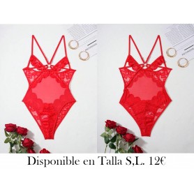 Body de malla con contraste de encaje para mujeres sexys, 1 pieza