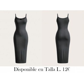 Vestido Casual Para Cena Y Citas De Mujer Con Tirantes Finos Y Un Solo Color Sólido