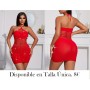 Vestido con diseño ajustado con cuello halter, sin lencería ni calzoncillos, ropa sexy para mujer