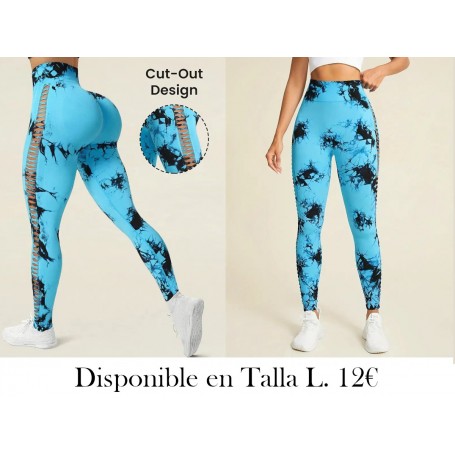 Pantalones deportivos sin costuras con diseño de teñido anudado