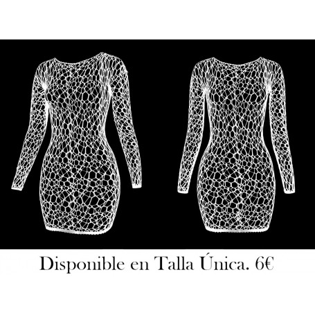 Vestido ajustado de manga larga de red para mujeres sexys