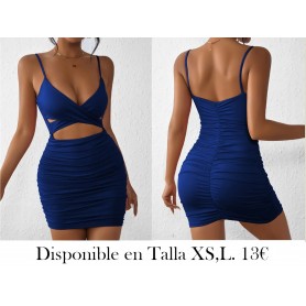 Vestido ajustado con pliegues, sexy vestido de fiesta de tirantes espagueti, ropa de mujer