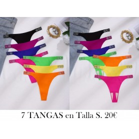 7-Pack de tangas fluorescentes de nailon