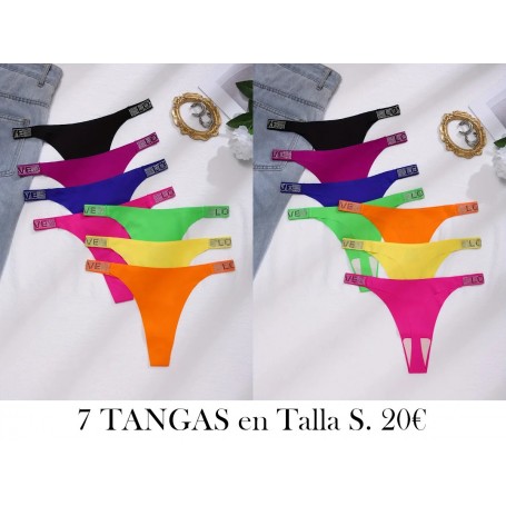 7-Pack de tangas fluorescentes de nailon