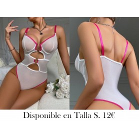 Body sexy de lencería exótica para mujer Y2K con bloqueo de color y agujeros huecos