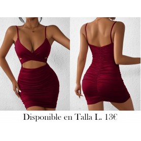 Vestido ajustado con pliegues, sexy vestido de fiesta de tirantes espagueti, ropa de mujer