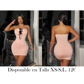 Vestido corto sin mangas con escote bandeau