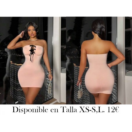 Vestido corto sin mangas con escote bandeau