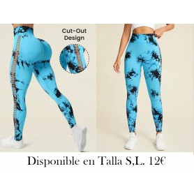 Pantalones deportivos sin costuras con diseño de teñido anudado