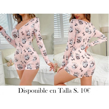 Mono pijama con estampado de conejo para mujer