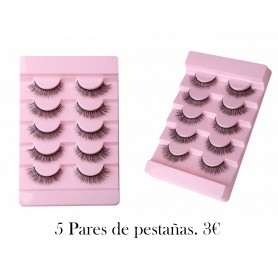 5 pares de pestañas postizas suaves