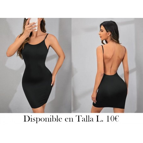 Vestido ajustado de tirantes unicolor de espalda abierta