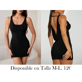 Vestido mini ajustado sin espalda de un solo color para verano