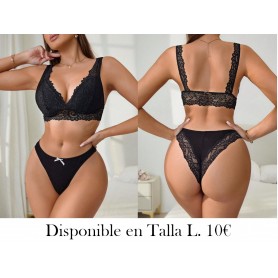 Conjunto de lencería para mujeres con parte superior sin espalda