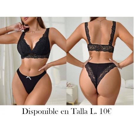 Conjunto de lencería para mujeres con parte superior sin espalda