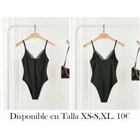 Body elegante de encaje y parches para mujer, perfecto para el verano