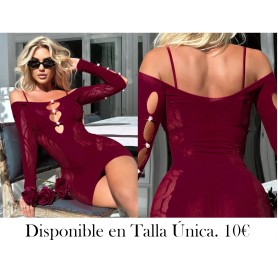 Vestido ajustado con abertura sin set de lencería