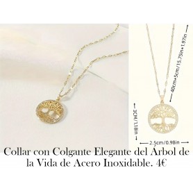 Collar con Colgante Elegante del Árbol de la Vida con Circonita