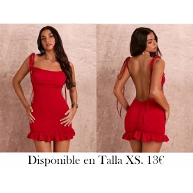 Vestido mini rojo y ajustado para verano con escote