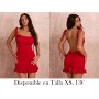 Vestido mini rojo y ajustado para verano con escote