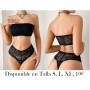 Conjunto de sujetador bandeau de encaje sólido para mujeres