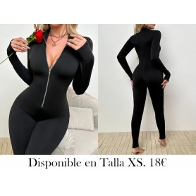 Mono Sólido Con Cremallera, Mono De Entrenamiento Delgado De Manga Larga Sexy, Ropa De Mujer