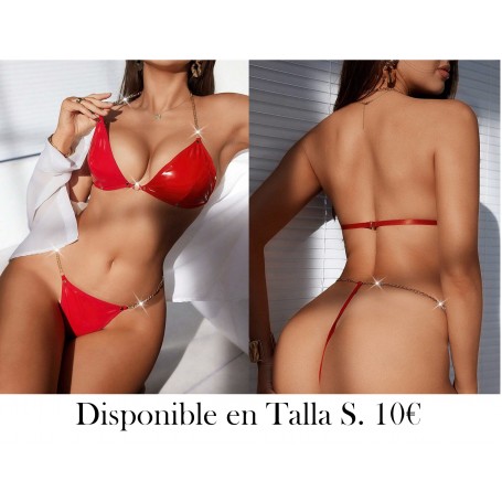 Conjunto de lencería sexy gótico para damas, conjunto de lencería de halter sólido de verano