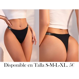 ropa interior de tanga T-Back con decoración de diamantes de imitación de moda