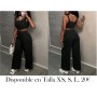 Set: Parte superior ajustada casual de tirantes con bajo asimétrico gris y pantalón de chándal de pierna recta