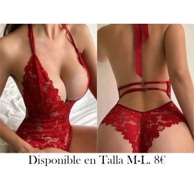 Lencería de una pieza para mujer, body sexy de terciopelo, lencería de cuello en V, body sexy de encaje, camisón