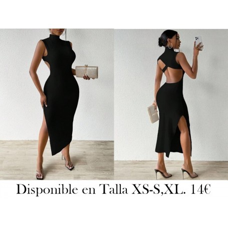 Vestido Bodycon De Verano Con Abertura Lateral Sólido