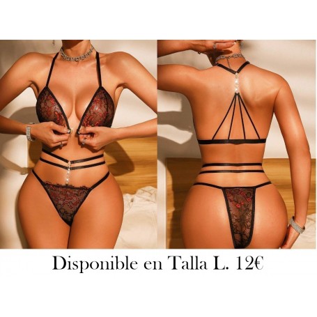 2 piezas/Set lencería sexy inalámbrica de encaje para mujeres