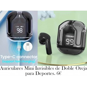 Auriculares Inalámbricos Transparentes con Pantalla de Batería