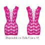 Estilo corto atractivo con vestido de tirantes rasgados VESTIDO MALLA FUCSIA