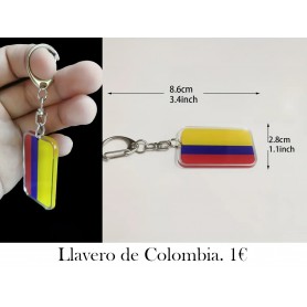 1 llavero de acrílico con la bandera colombiana