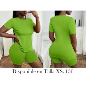 Conjunto De Dos Piezas Para Mujer, Ajustado Y De Color Sólido