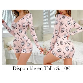 Mono pijama con estampado de conejo para mujer