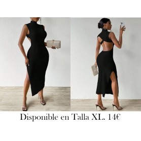 Vestido Bodycon De Verano Con Abertura Lateral Sólido