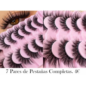 7 pares de pestañas postizas naturales completas