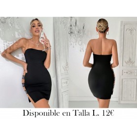 Vestido ajustado de mujer de unicolor con recorte sexy sin mangas