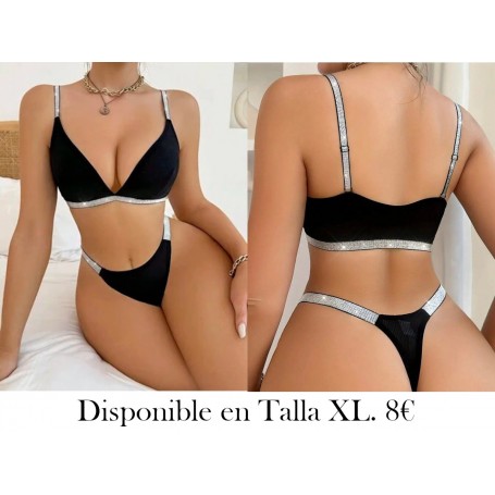 Conjunto de lencería sexy para mujeres con lentejuelas