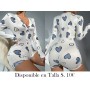 Mono De Pijama Estampado De Corazones En Todo