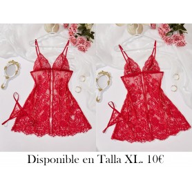 Vestido de encaje de contraste caliente