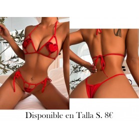 Nuevo conjunto de lencería sexy con forma de corazón