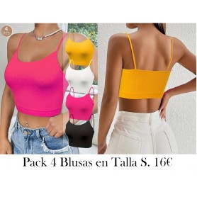 Conjunto de Lencería de 4 Piezas Elegante y Transpirable sin Costuras con Tirantes Finos para Mujer