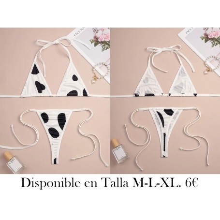 Conjunto de lencería con diseño de vaca