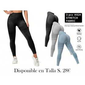 3pcs Leggings de fitness de cintura alta sin costuras