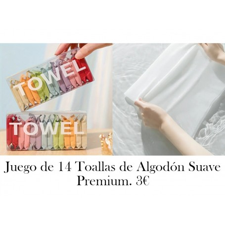 Juego de 14 Toallas de Algodón Suave Premium