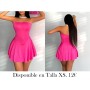 Vestido Mini Sin Tirantes De Un Solo Color Para Mujer En Verano